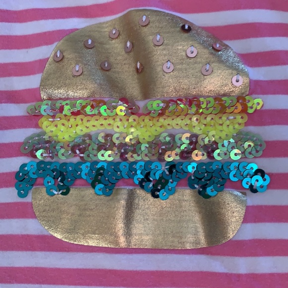 Girls Striped Hamburger Shirt - Picture 2 of 4